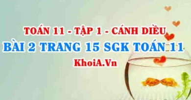 Bài 2 trang 15 SGK Toán 11 tập 1 Cánh Diều